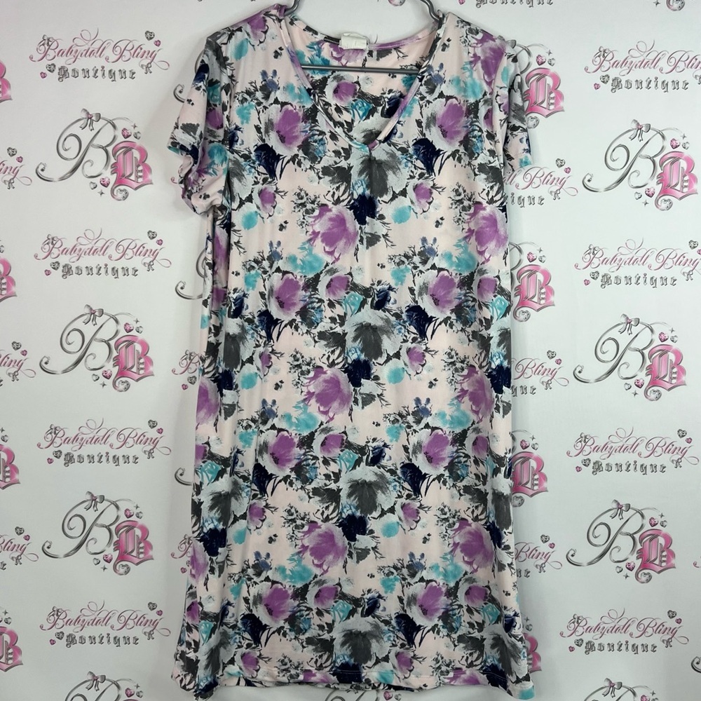 Catherine Malandrino Floral Dress with Pink and Blue